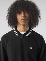 Black Garswood Long Sleeve Zip Polo