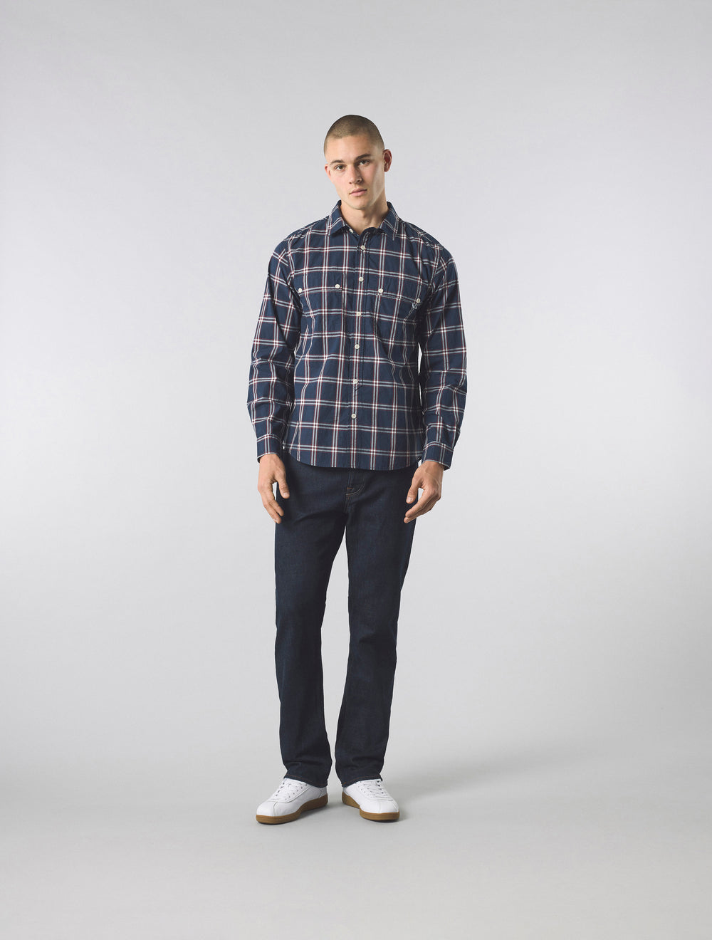 Navy Willowbank Check Shirt