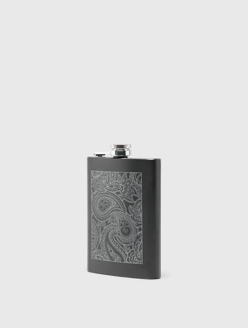 Black Paisley Hip Flask