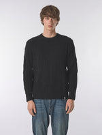 Black Marylebone Paisley Cable Knit Jumper