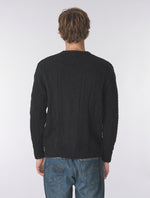 Black Marylebone Paisley Cable Knit Jumper
