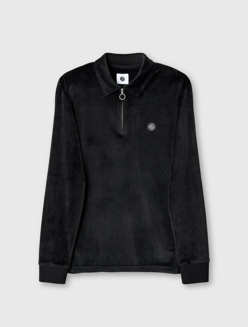 Black Kennedy Velour Polo