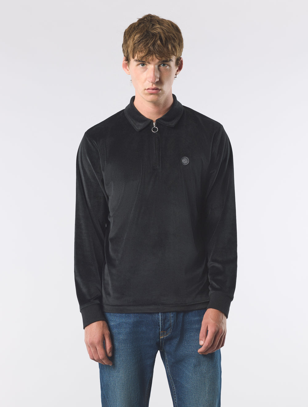 Black Kennedy Velour Polo