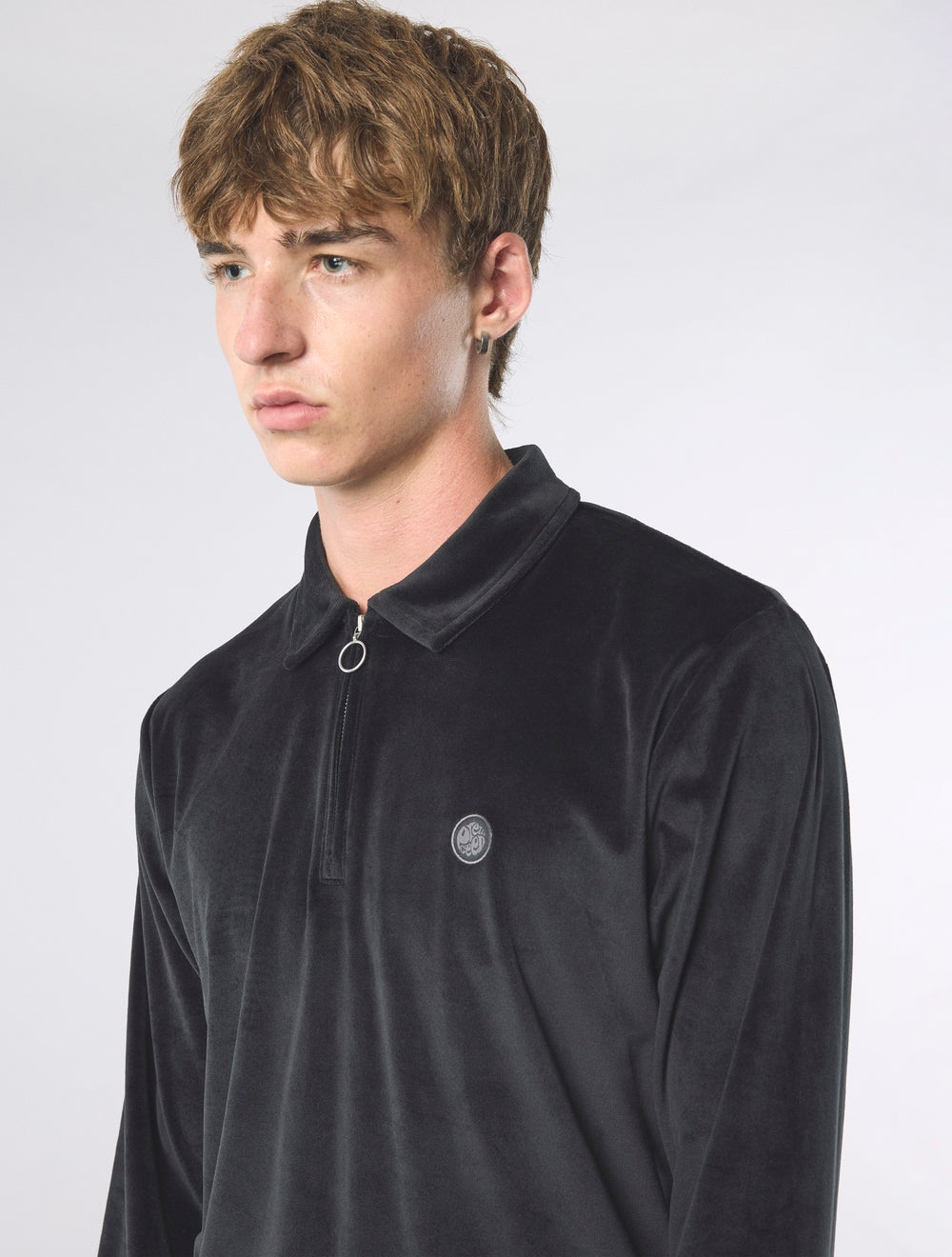 Black Kennedy Velour Polo