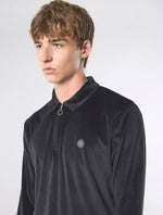 Black Kennedy Velour Polo