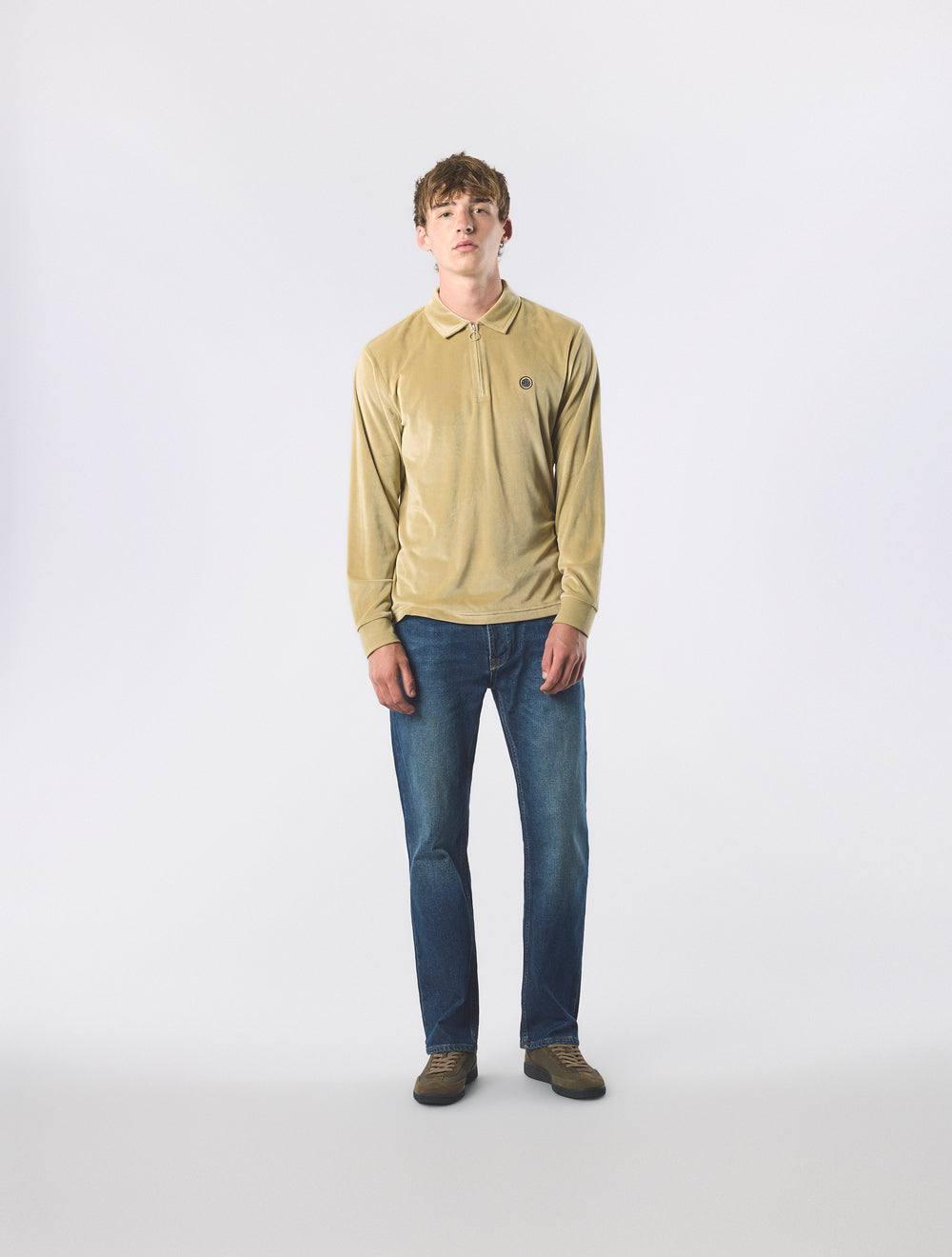 Taupe Kennedy Velour Polo