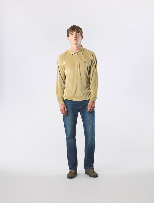 Taupe Kennedy Velour Polo