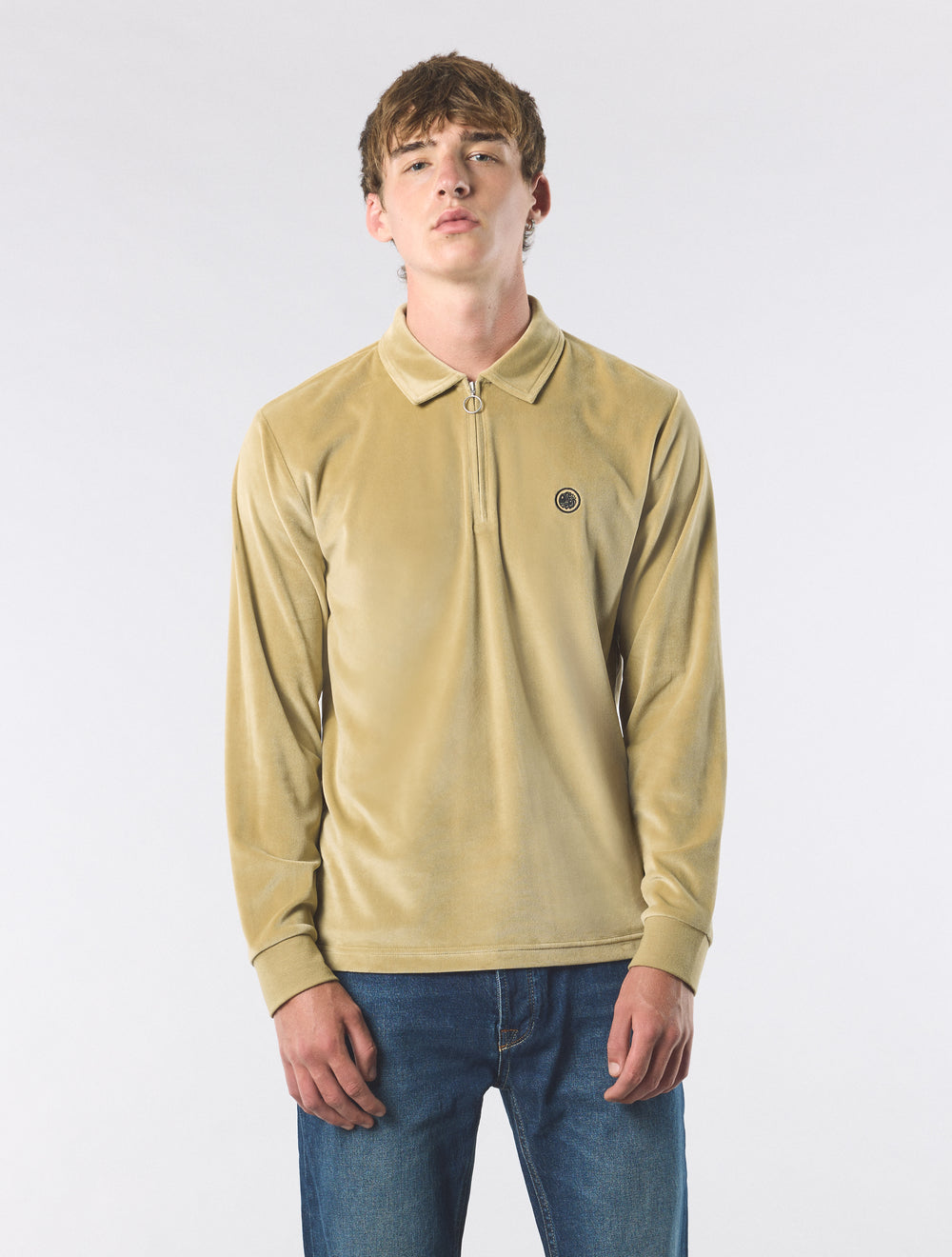 Taupe Kennedy Velour Polo