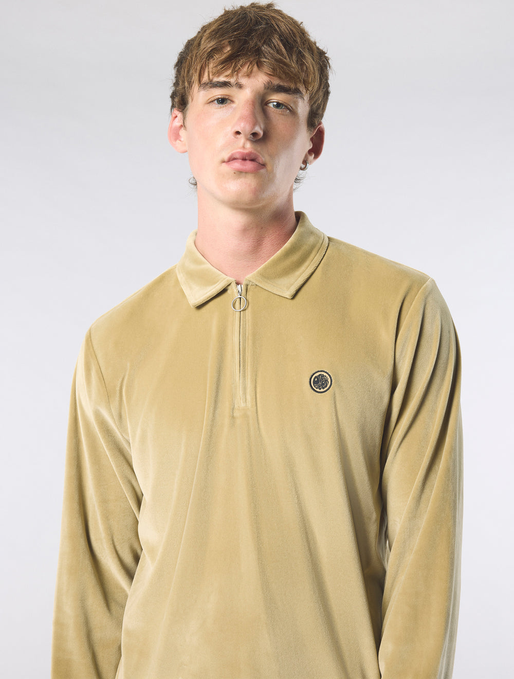 Taupe Kennedy Velour Polo