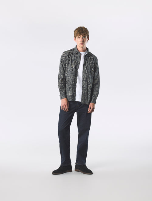 Black Patchwork Paisley Shirt