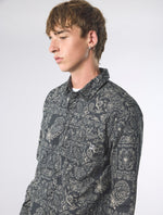 Black Patchwork Paisley Shirt