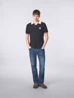 Black Stratosphere Short Sleeve Knit Polo