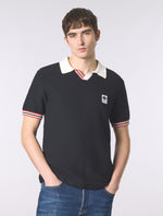 Black Stratosphere Short Sleeve Knit Polo