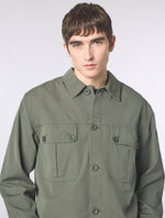 Dark Green Bostall Solid Overshirt