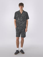 Black Resonance Linear Paisley Short Sleeve Shirt