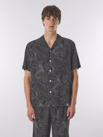 Black Resonance Linear Paisley Short Sleeve Shirt