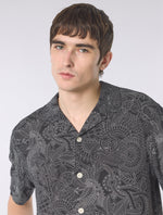 Black Resonance Linear Paisley Short Sleeve Shirt