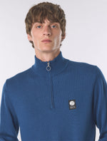 Dark Blue Merino Blend 1/4 Zip