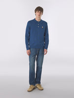 Dark Blue Merino Blend Polo