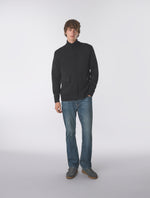 Black Temperance Funnel Neck Knit