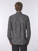 Black Rave On Linear Paisley Shirt