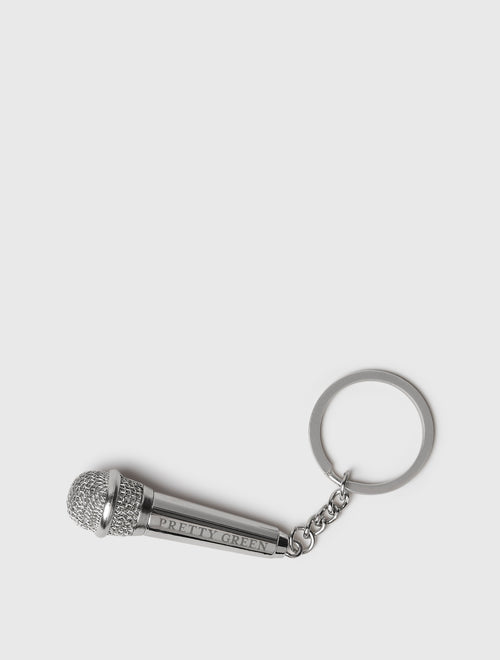 Grey Microphone Keyring