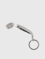 Grey Microphone Keyring