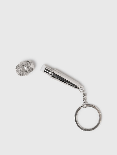 Grey Microphone Keyring