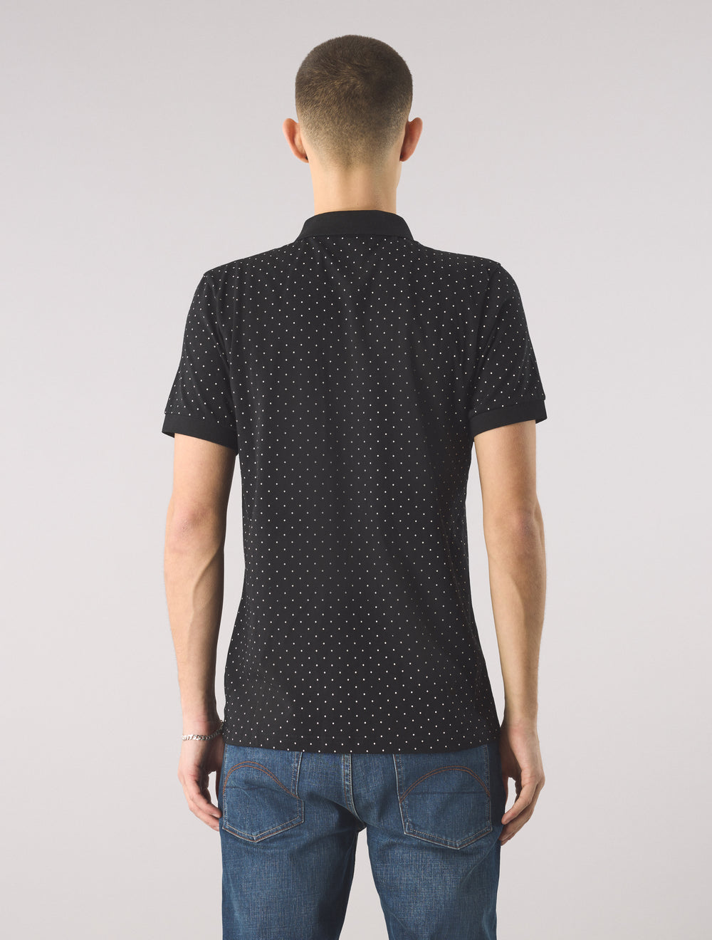 Black Polka Dot Polo Shirt