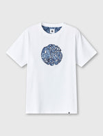 White Mens Paisley Applique Logo T-shirt