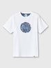 White Mens Paisley Applique Logo T-shirt