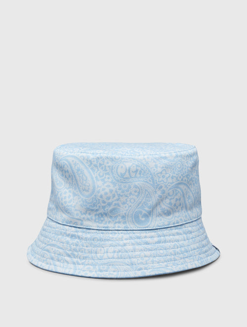 Light Blue Tonal Paisley Reversible Bucket Hat