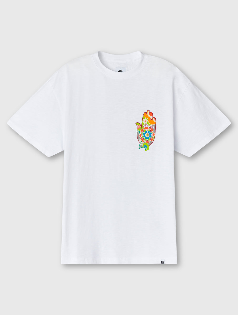 White Avalon Print Oversized T-shirt