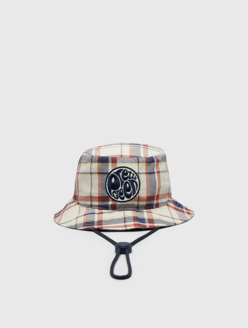 Navy Winston Check Bucket Hat