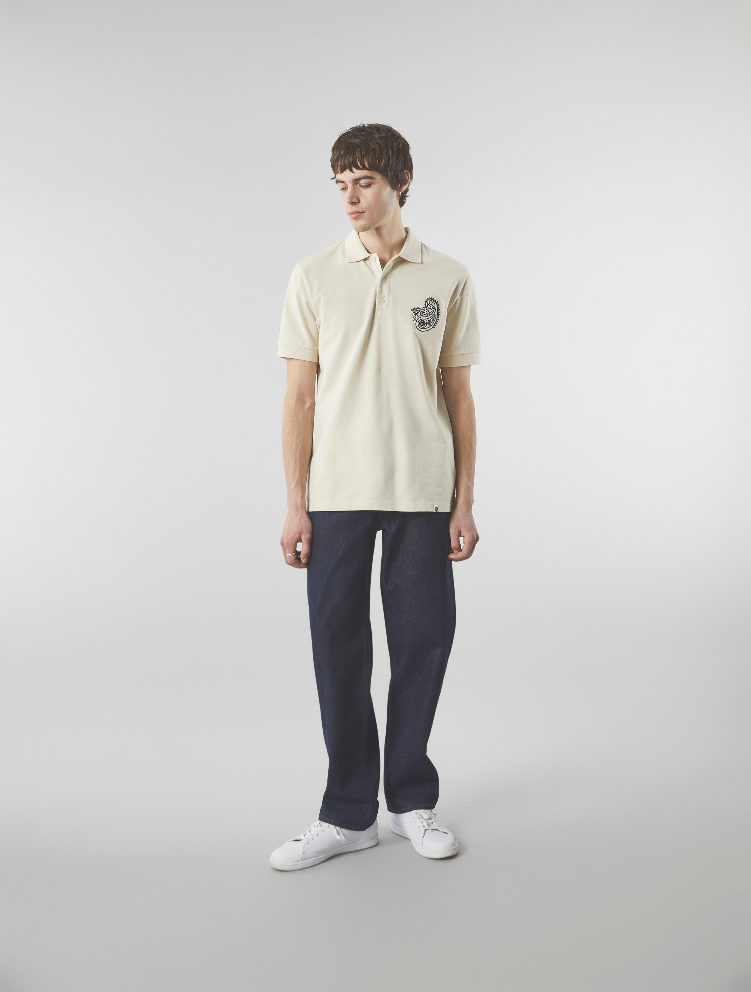 Stone Bay Paisley Embroidered Polo – Pretty Green Store