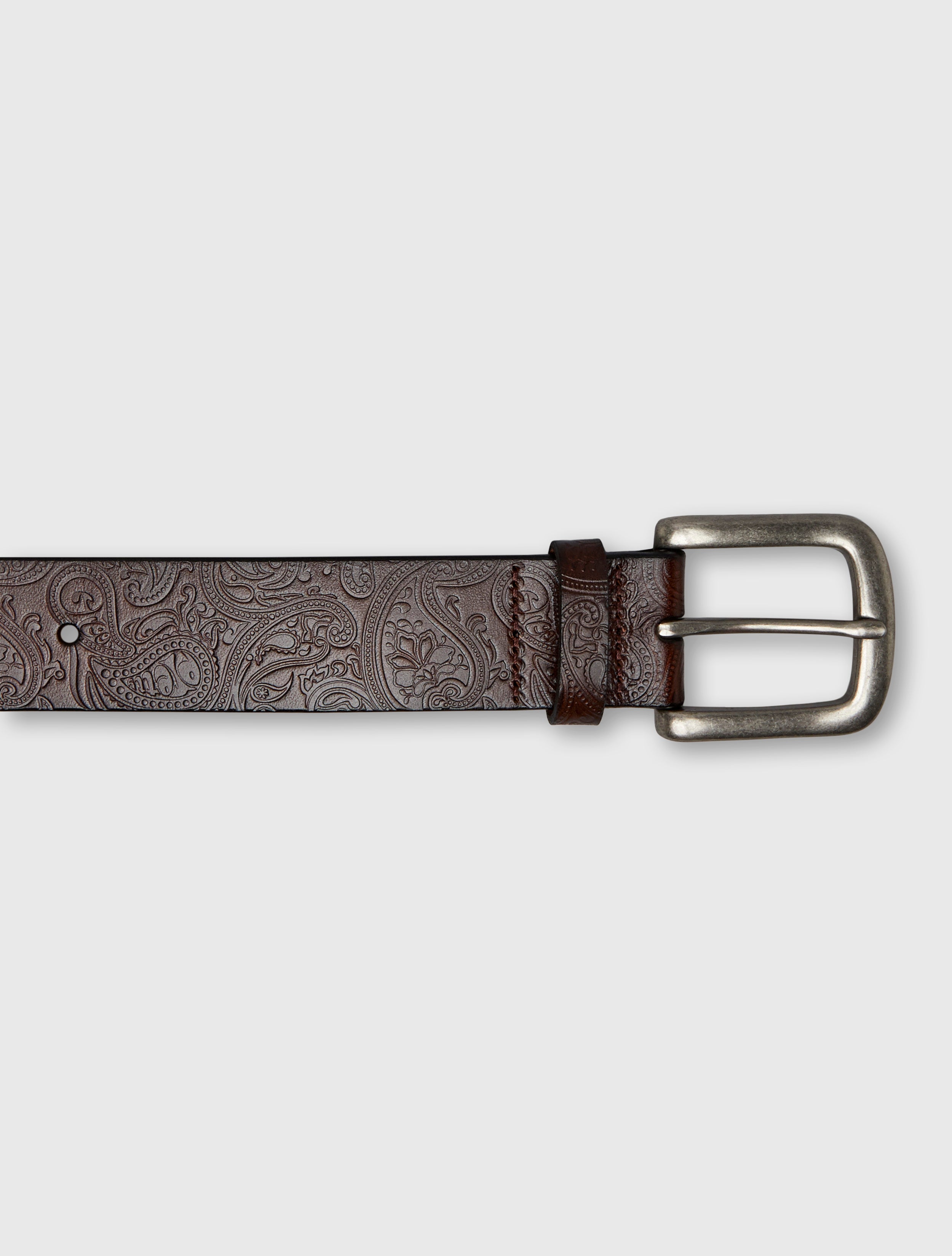小物 KENFORD EMBOSSED LEATHER BELT PAISLEY EMBOSSED LEATHER BELT / BLACK PAISLEY – THE KENFORD FINESHOES