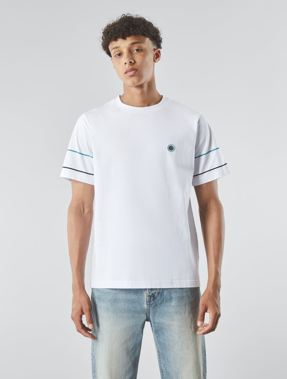 White Tilby Sleeve Stripe T-shirt