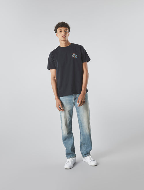 Black Wonderwall Paisley Motif T-shirt