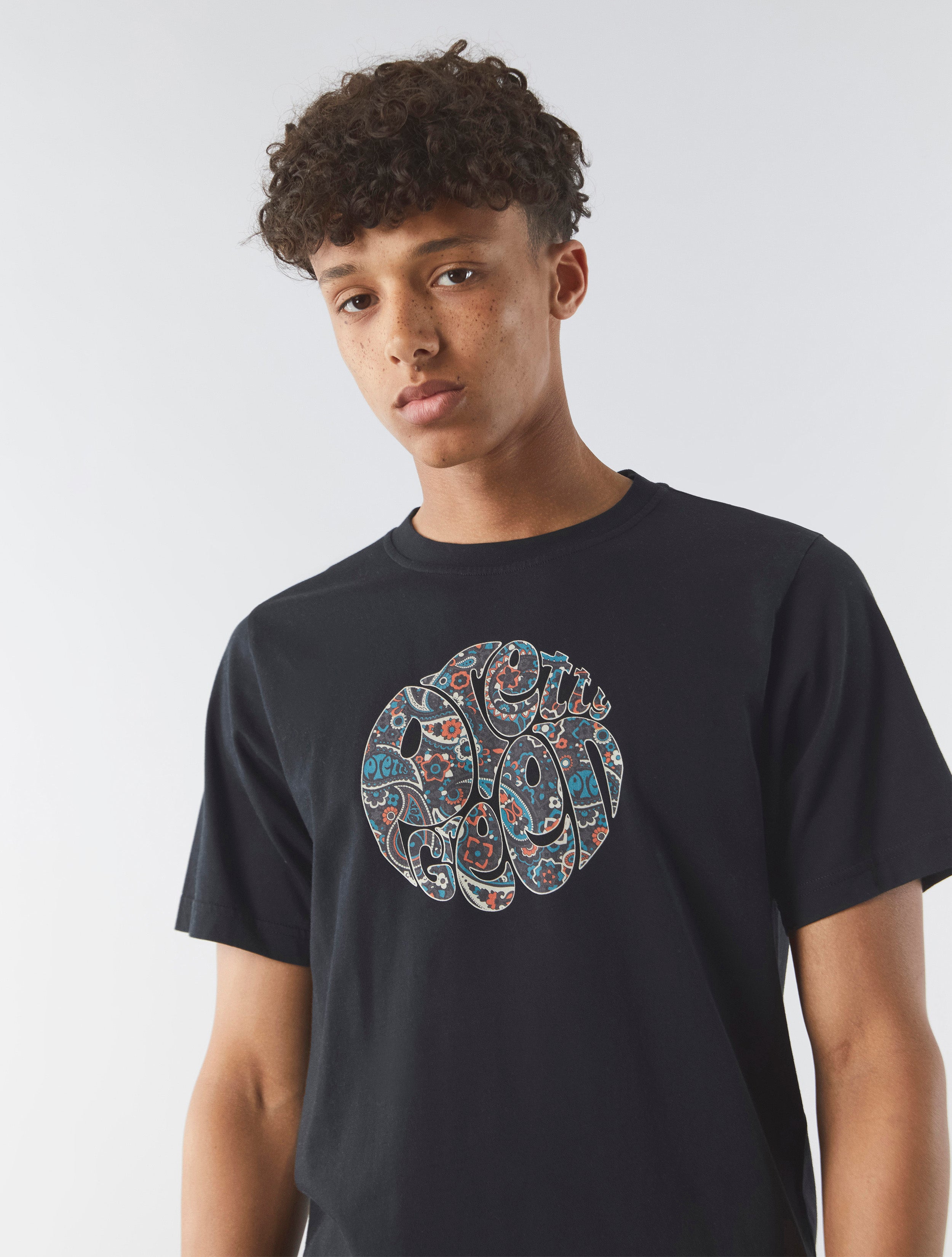 Black Wonderwall Paisley Logo T-shirt – Pretty Green Store