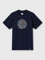 Navy Wonderwall Paisley Logo T-shirt