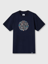 Navy Wonderwall Paisley Logo T-shirt