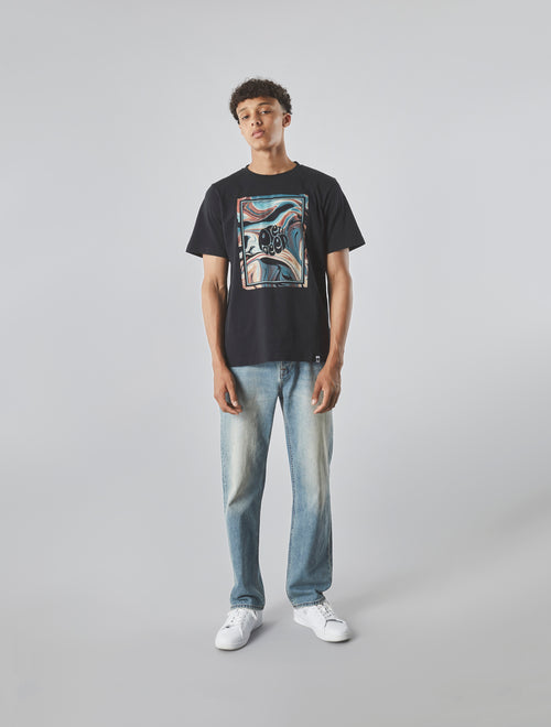 Black Sundown Box Logo T-shirt