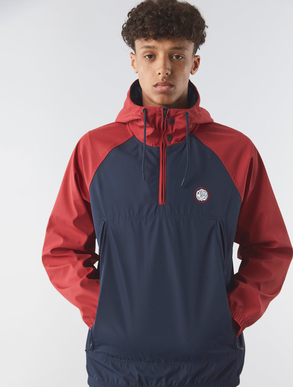 Navy Travis Colourblock Overhead Jacket
