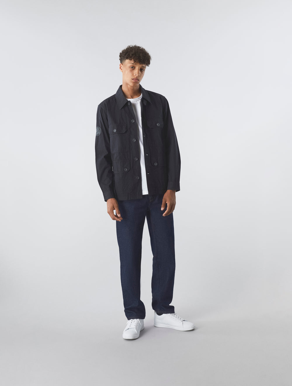 Black Felps Garment Dyed Overshirt