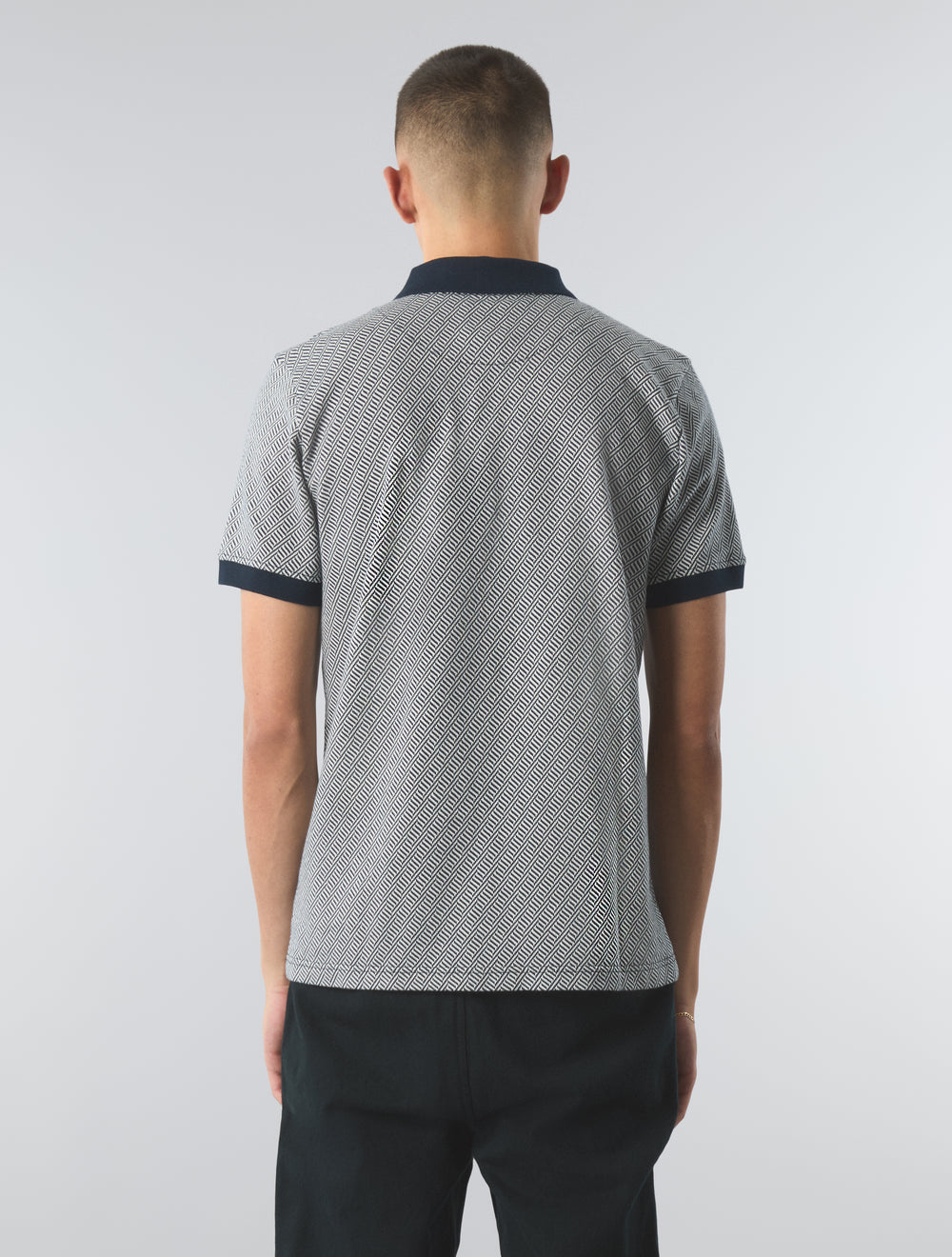 Navy Travis Jacquard Polo