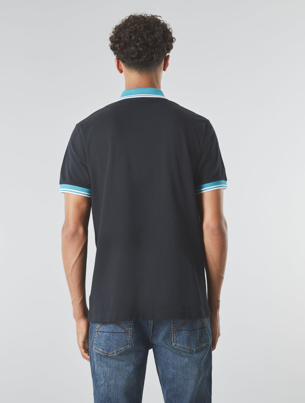 Black Tilby Contrast Collar Polo