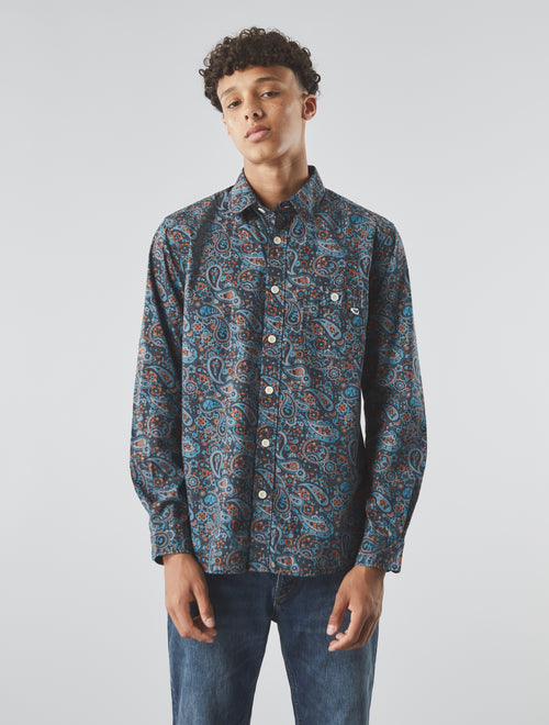 Dark Grey Wonderwall Paisley Shirt
