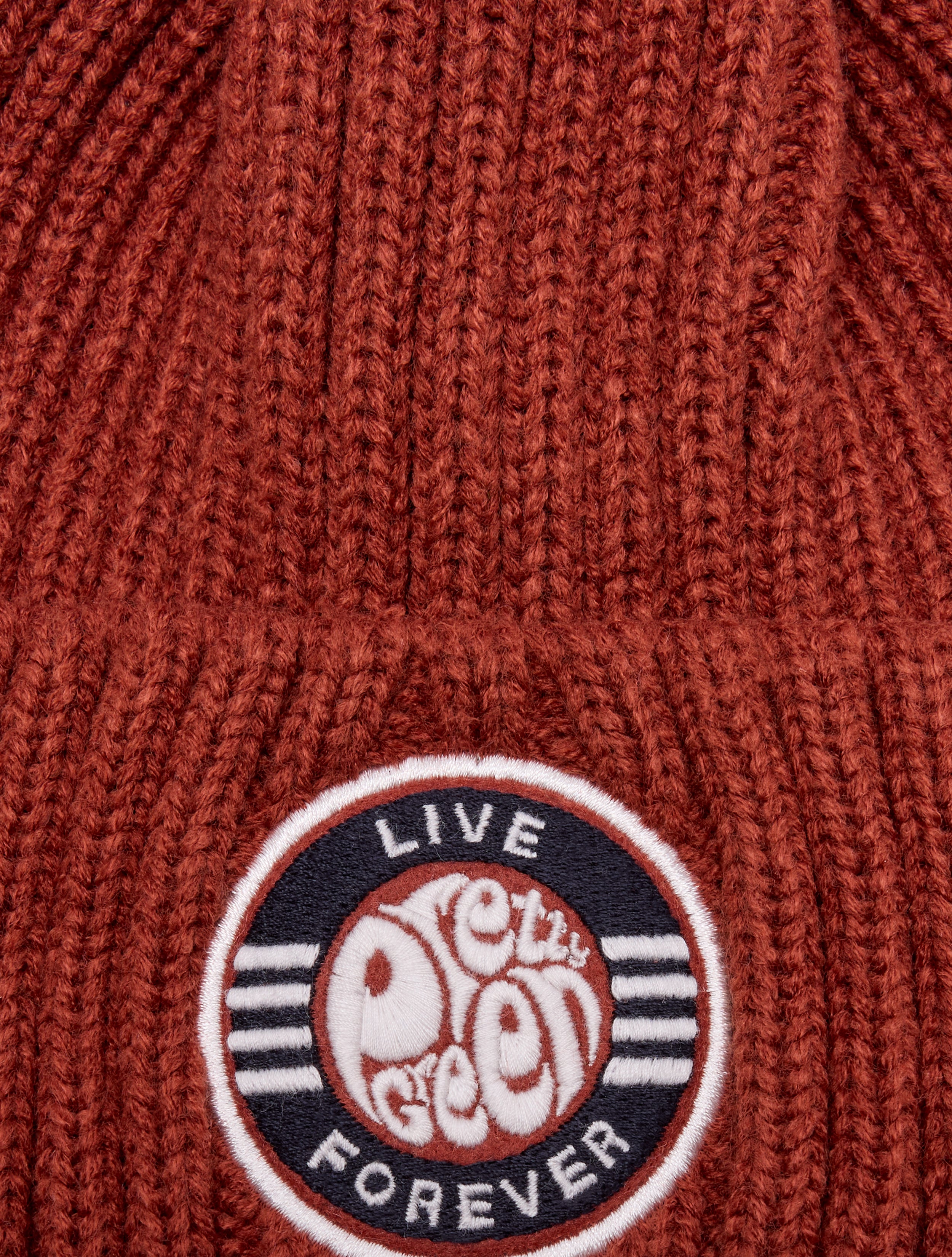 Red Live Forever Bobble Hat Pretty Green Store