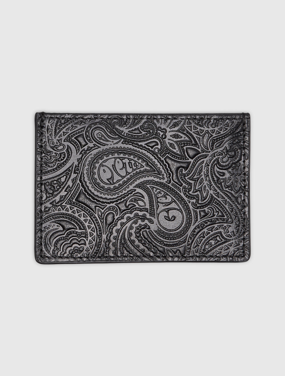 Black 15th Anniversary Debossed Leather Card Holder