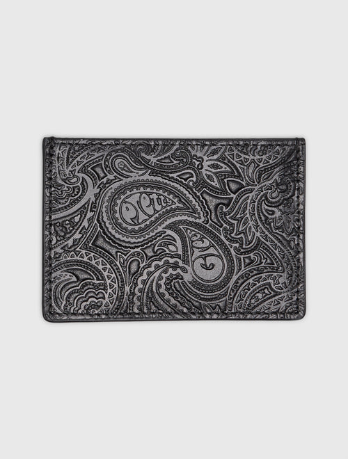 Black 15th Anniversary Debossed Leather Card Holder